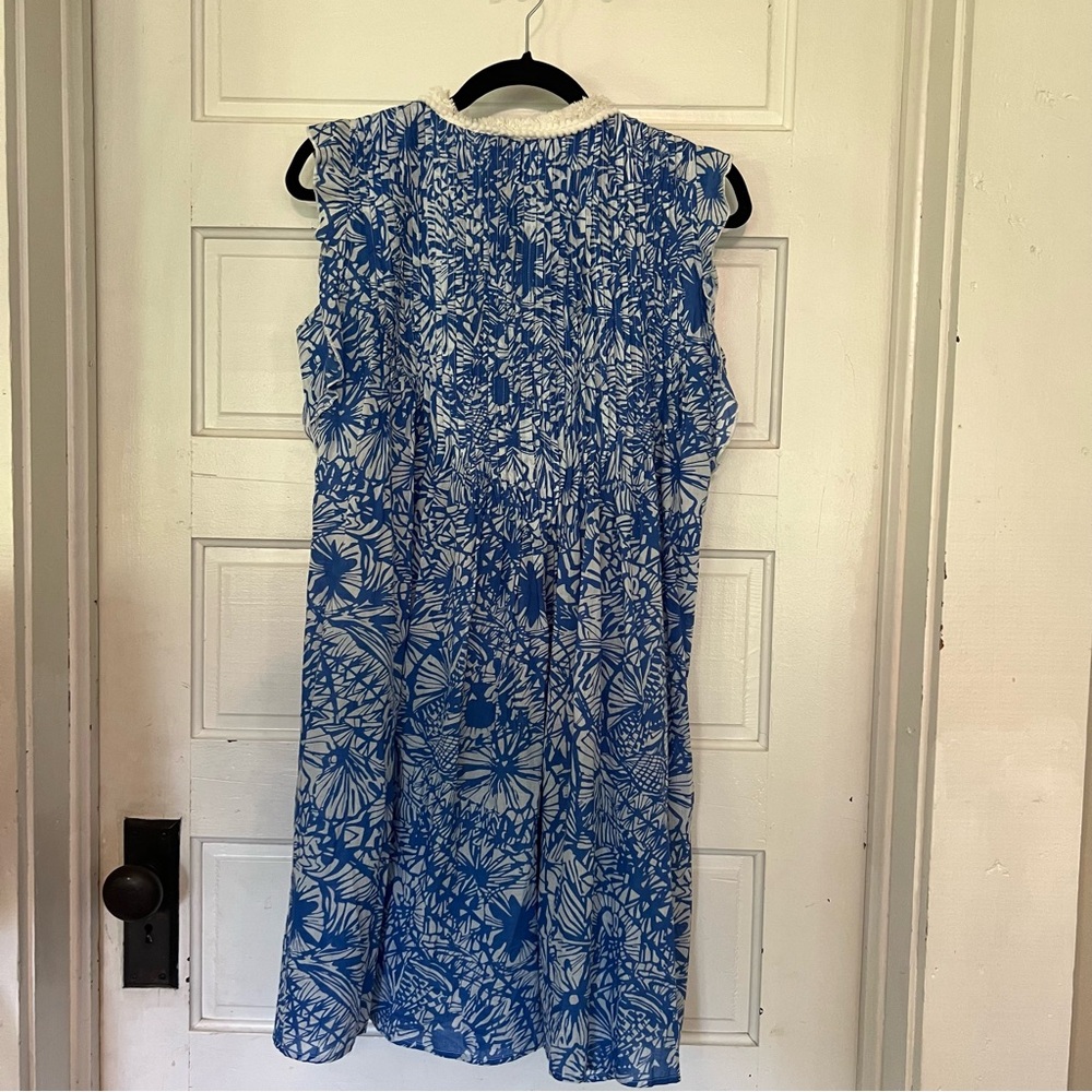 Jude Connally Larissa Dress Cotton Voile. Blue and white floral. Summer dress - Picture 5 of 8